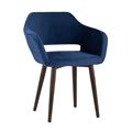 миниатюра Стул с подлокотниками Саймон велюр темно-синий №8