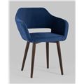 миниатюра Стул с подлокотниками Саймон велюр темно-синий №9