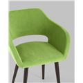 миниатюра Стул с подлокотниками Саймон велюр травяной №6