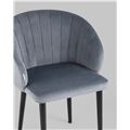 миниатюра Стул с подлокотниками Шон велюр серый №8