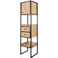 миниатюра Стеллаж Берген-3 Дуб крафт золотой, черный №2