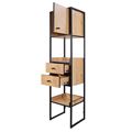 миниатюра Стеллаж Берген-3 Дуб крафт золотой, черный №3