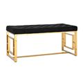 миниатюра Банкетка-скамейка БРУКЛИН велюр черный сталь золото №1