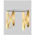 миниатюра Журнальный стол 55*55 КРОСС золото стекло smoke №2