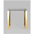 миниатюра Журнальный стол 55*55 КРОСС золото стекло smoke №4