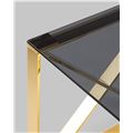 миниатюра Журнальный стол 55*55 КРОСС золото стекло smoke №5