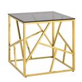 миниатюра Журнальный столик 55*55 АРТ ДЕКО золото стекло smoke №1