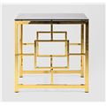 миниатюра Журнальный столик 55*55 БРУКЛИН стекло smoke сталь золото №2