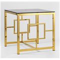 миниатюра Журнальный столик 55*55 БРУКЛИН стекло smoke сталь золото №1