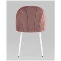 миниатюра Стул Логан велюр пыльно-розовый белые ножки №3