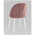 миниатюра Стул Логан велюр пыльно-розовый белые ножки №4