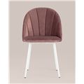 миниатюра Стул Логан велюр пыльно-розовый белые ножки №7