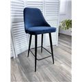 миниатюра Полубарный стул NEPAL-PB СИНИЙ #29, велюр/ черный каркас (H=68cm) М-City №3