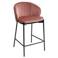 миниатюра Полубарный стул WENDY BLUVEL-52 PINK (H=65cm), велюр М-City №1