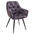 миниатюра Стул MALTA 912-06 темно-серый, велюр/черный каркас M-City №1