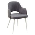 миниатюра Стул FANTINE-LA СЕРЫЙ #27, велюр/ белый каркас М-City №1