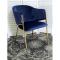миниатюра Стул DILL BLUVEL-86 NAVY BLUE, велюр/ золотой каркас, М-City №4
