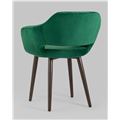 миниатюра Стул с подлокотниками Саймон велюр темно-зеленый №4