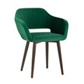 миниатюра Стул с подлокотниками Саймон велюр темно-зеленый №8