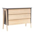 миниатюра Комод Сканди 3 ящ Натуральное дерево/серый ясень №1