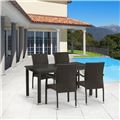 миниатюра Комплект плетеной мебели T256A/YC379A-W53 Brown (4+1) + подушки на стульях №1