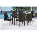 миниатюра Комплект плетеной мебели T256A/YC379A-W53 Brown (6+1) + подушкина стульях №1