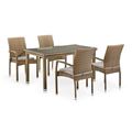 миниатюра Комплект плетеной мебели T256B/Y379B-W65 Light Brown (4+1) №1