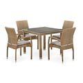 миниатюра Комплект плетеной мебели T257B/Y379B-W65 Light Brown (4+1) №1