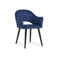миниатюра Стул Апри микровелюр темно-синий / черный глянец №1