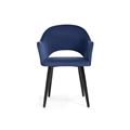 миниатюра Стул Апри микровелюр темно-синий / черный глянец №2