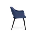миниатюра Стул Апри микровелюр темно-синий / черный глянец №3