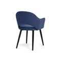 миниатюра Стул Апри микровелюр темно-синий / черный глянец №4
