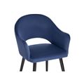миниатюра Стул Апри микровелюр темно-синий / черный глянец №5