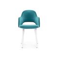 миниатюра Стул Гутрид ромбы сзади белый / бирюзовый №3