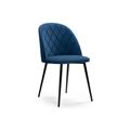 миниатюра Стул Зест микровелюр темно-синий / черный глянец №1