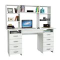 миниатюра Стол компьютерный Милан-10Я, с ящиком и надставкой белый №1