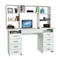 миниатюра Стол компьютерный Милан-10Я, с ящиком и надставкой белый №2