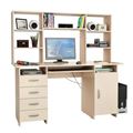 миниатюра Стол компьютерный Милан-7П, с полкой и надставкой дуб молочный №1