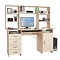 миниатюра Стол компьютерный Милан-7П, с полкой и надставкой дуб молочный №2