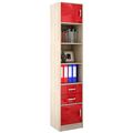 миниатюра Стеллаж в комплекте Либерти-41 Глянец дуб сонома / красный №1