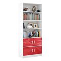 миниатюра Стеллаж в комплекте Либерти-52 Глянец белый / красный №1