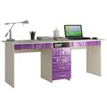 миниатюра Стол письменный Тандем-2Я Глянец дуб молочный / фиолетовый №1