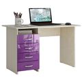 миниатюра Стол письменный Милан, Левый/Правый Глянец дуб молочный / фиолетовый №1