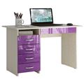 миниатюра Стол письменный Милан-1 Глянец дуб молочный / фиолетовый №1