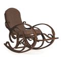 миниатюра Кресло-качалка К1-Тонет (темный тон/рогожка коричневая) №1