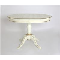 Стол обеденный Капелла Слоновая кость/патина золото