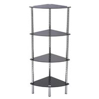 Стеллаж металлический с 4-мя полками 47-169 Black Glass
