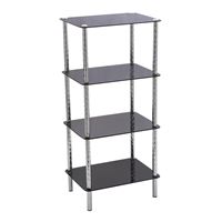 Стеллаж металлический с 4-мя полками 47-170 Black Glass