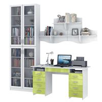 Уголок школьника Милан УШ-10Я-02 Глянец белый / лайм