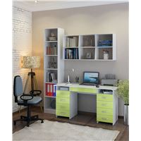 Уголок школьника Милан УШ-10Я-04 Глянец белый / лайм